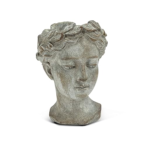Abbott Collection Goddess Head Planter – Extra Small Cement Indoor