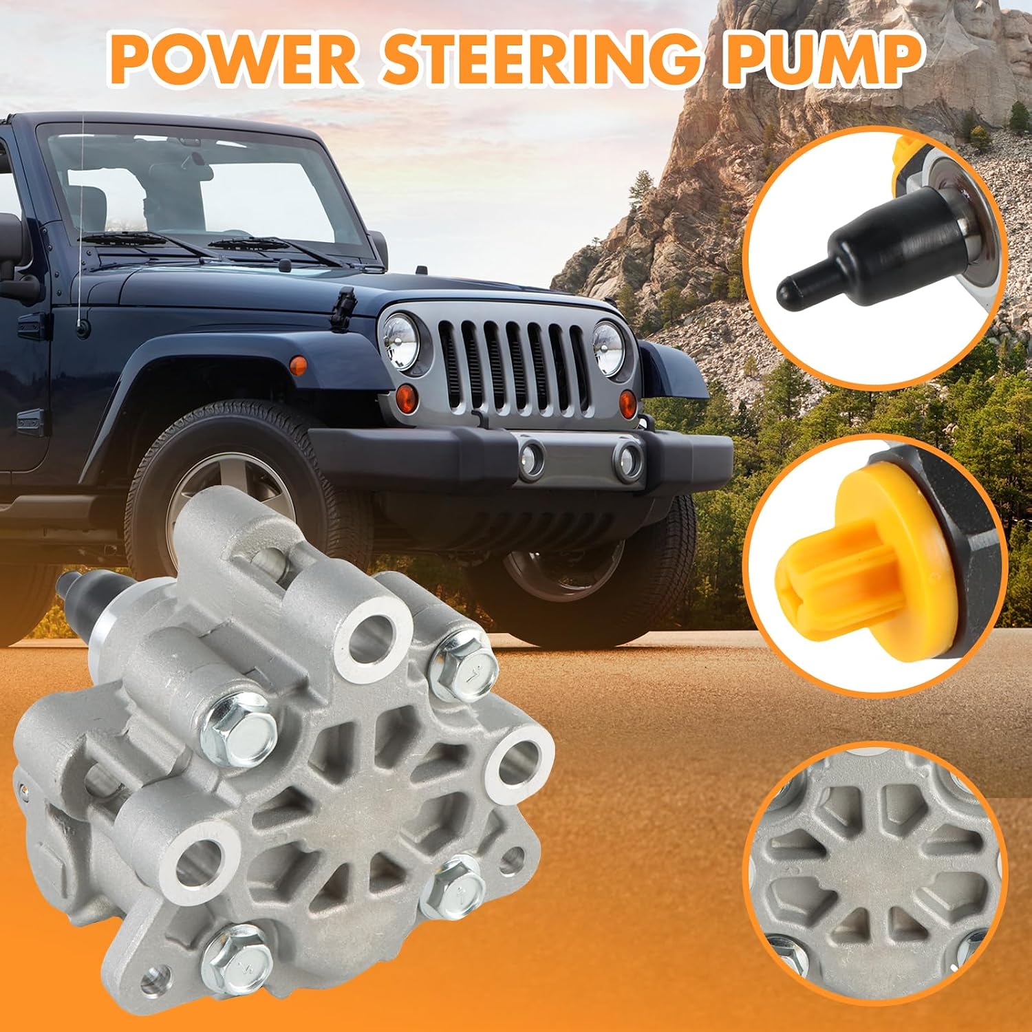 21-4068 68068641AA Power Steering Pump without Pulley Fits for 2011-2015 Durango V8 5.7L,for 2011 Grand Cherokee V6 3.6L,for 2011-2015 Grand Cherokee V8 5.7L Replace 68068641AB 96818M 9200152
