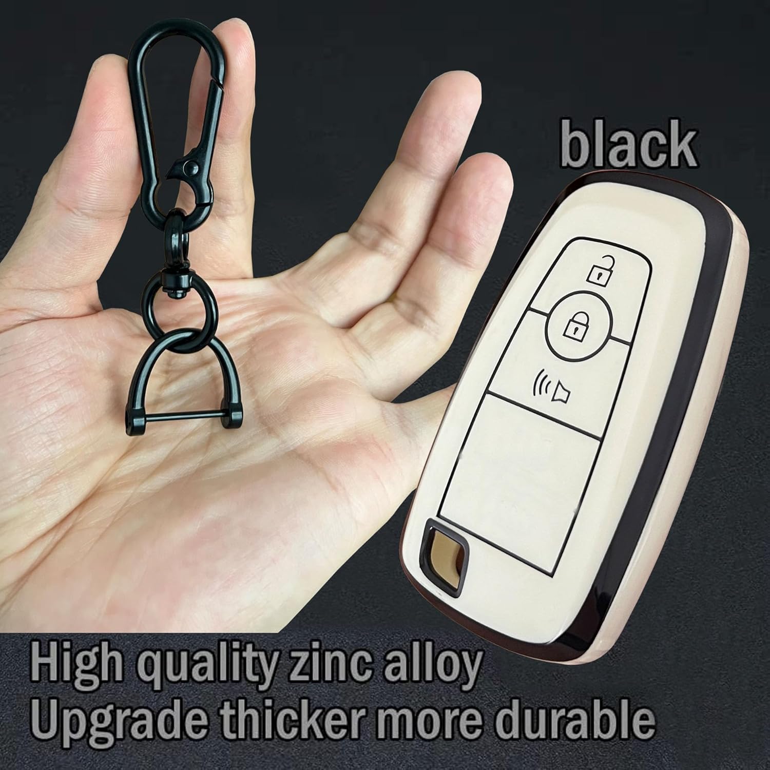 Smart Key Protective Shell for Ford Key Fob Cover with Keychain Fits for Ford Explorer Bronco Escape Edge Expedition F-150 Fusion Maverick Mustang Ranger Vehicle Accessories (3-Button) - Image 3