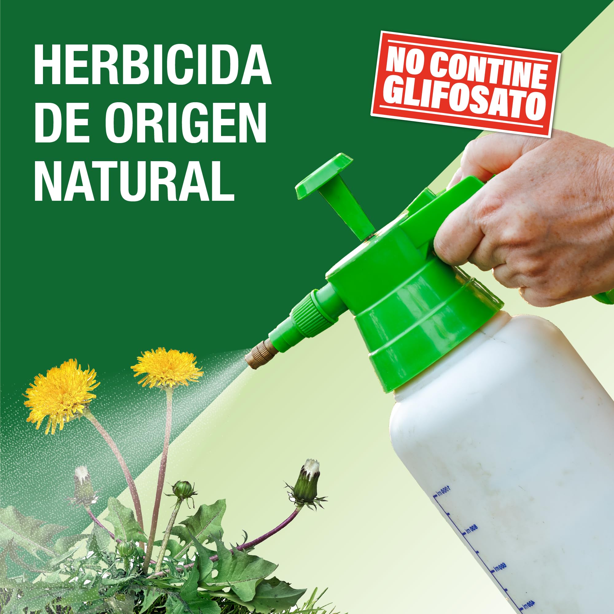 Protect Garden, Herbicida total de origen natural. Alternativa al glifosato de origen 100% natural. Acción rápida visible hasta 4 semanas. 480ml