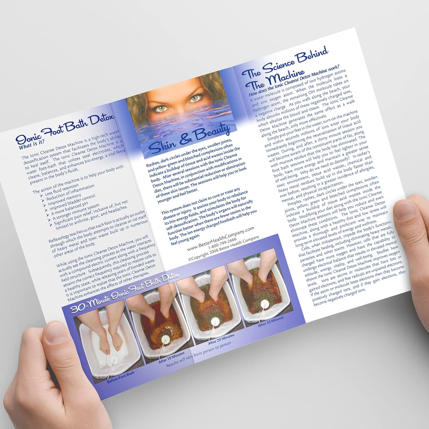 50 Pack of Color Glossy Tri-fold Brochures to Promote Ion Spa Chi Foot Baths!