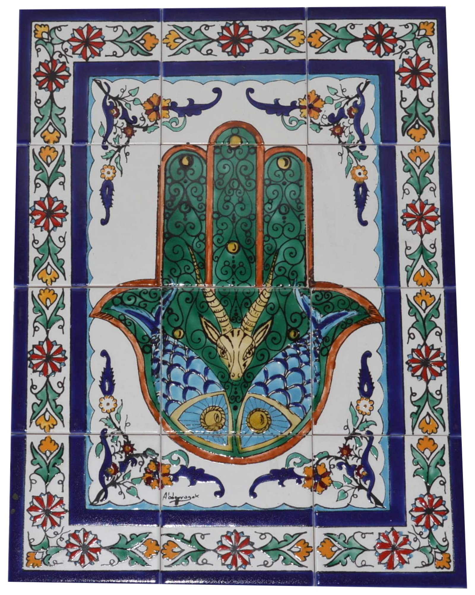 Fliesenbild Keramikfliesen Orientalisch Handbemalt Wandfliesen Mediterran 12-05