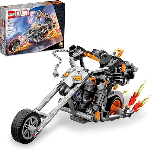 LEGO Marvel Ghost Rider Mech & Bike - Juguete de construcción para niños y niñas a partir de 7 años, juguete de superhéroe de Marvel con figura de