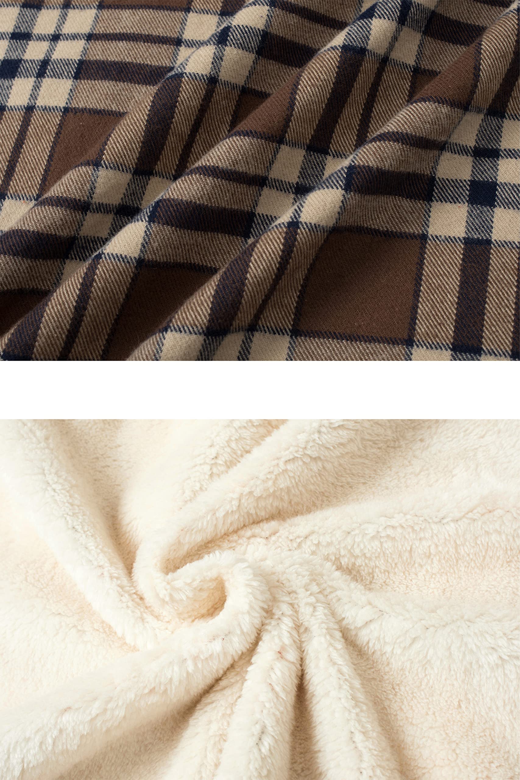 TACVASEN Uomo Camicia Termica in Pile Camicia di Flanella Camicia da Boscaiolo Casual Giacca