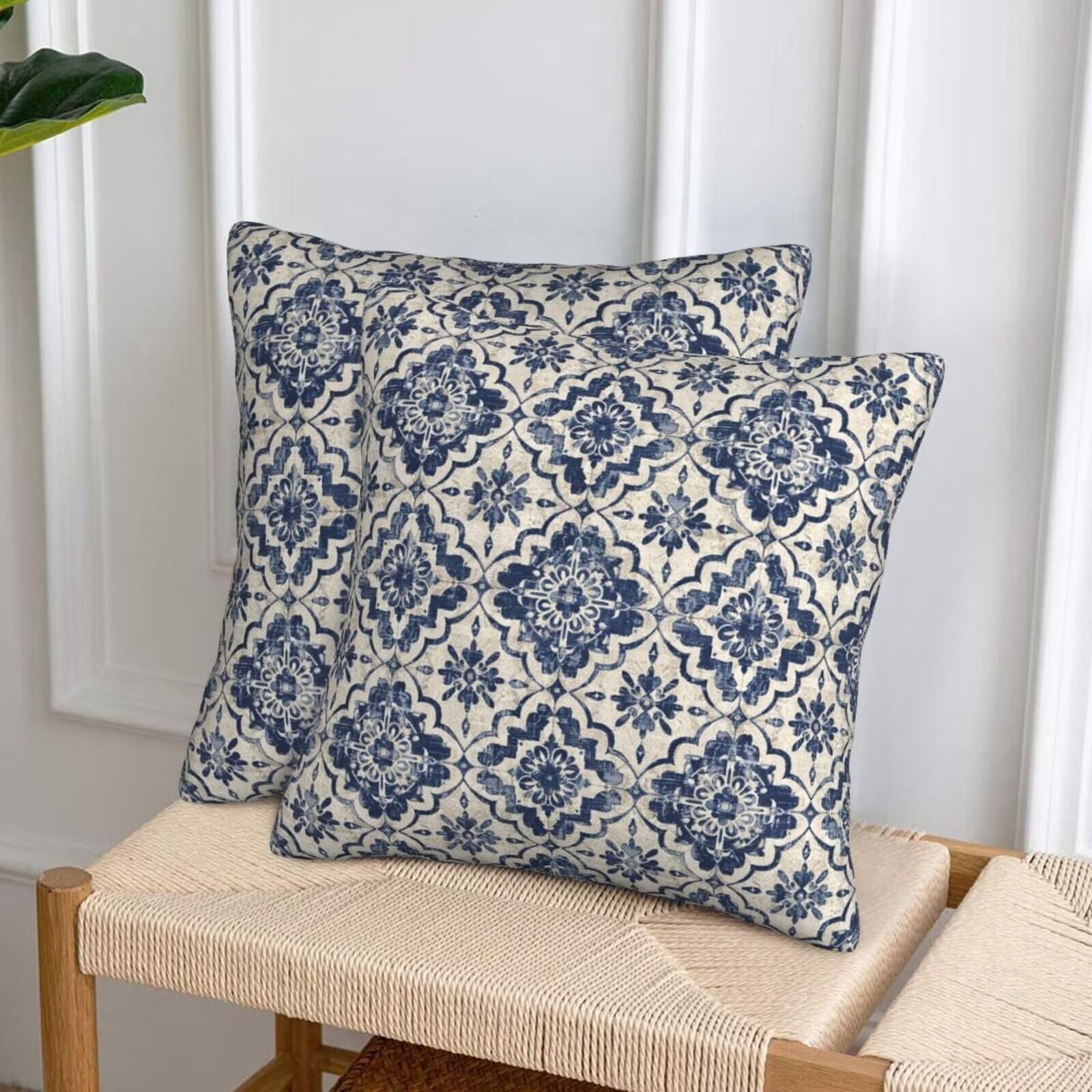 Juego De 4 Fundas De Almohada Aztecas Nativas Americanas De 18 X 18 Pulgadas, Decoración Rústica De Estilo Mexicano Del Suroeste Para Exteriores, Decoración De Navidad, Para Sofá, Hogar, Color Rojo