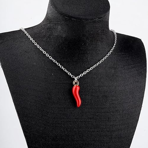 Miniatura 6 de FUSTMW Collar de chile rojo, regalos de chile para amantes del chile, regalos de chile rojo, joyería de chile pimienta, regalo para amantes de las
