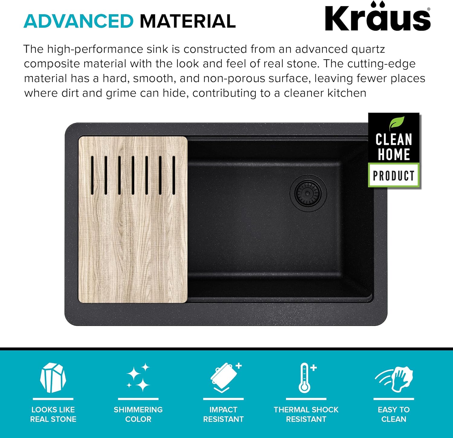 Hоttеѕt Sаlеѕ KRAUS Bellucci Workstation 30-inch Quartz Composite Single Bowl Farmhouse Kitchen Sink in Metallic Black, KGF2-30MBL