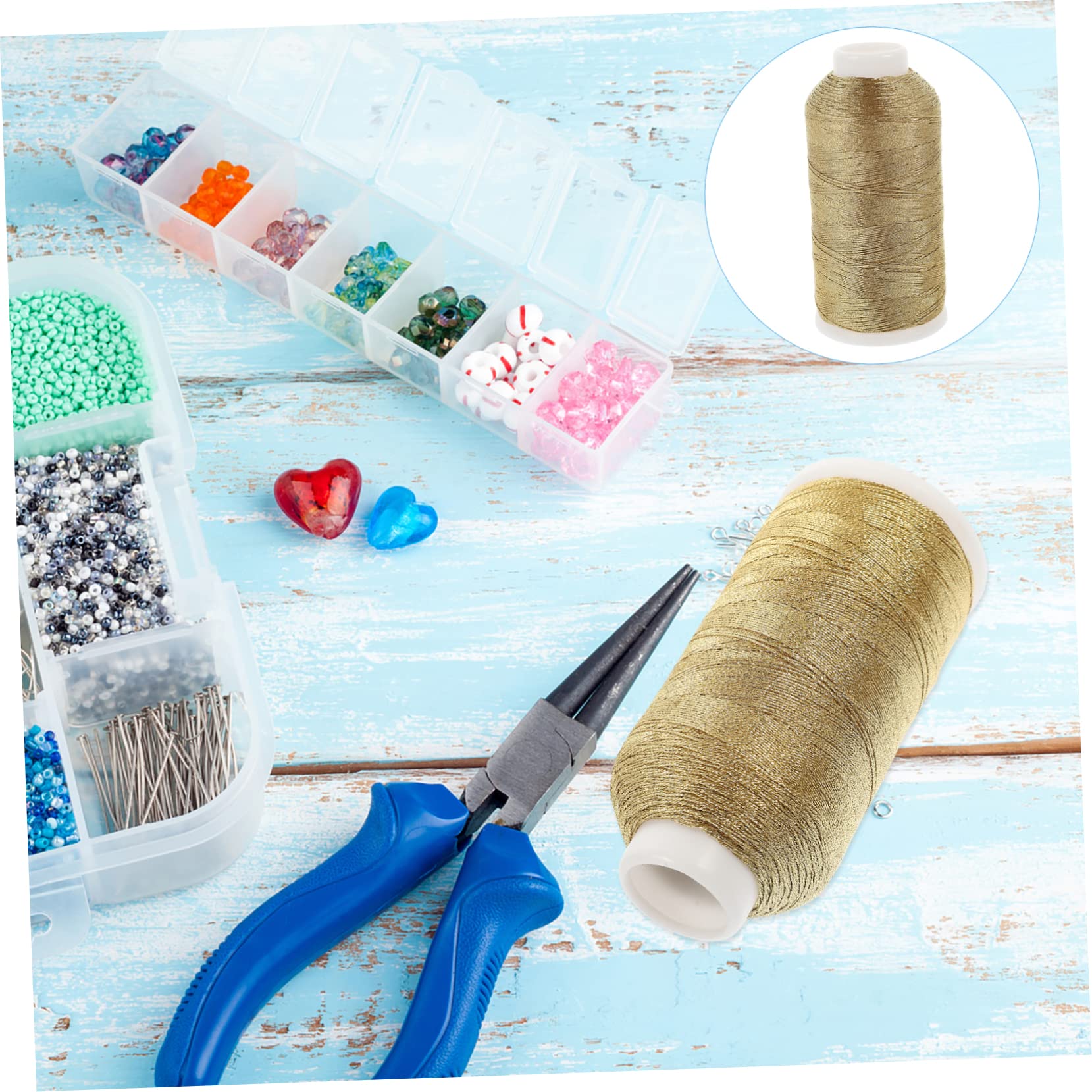 Gioielli Fai Da Te NUOBESTY 1rotolo Filo Per Creazione Gioielli Strati Di Filo Intrecciato Per Artigianato Filo Resistente Per Perline E Bracciali Per Progetti Fai Da Te E Decorazioni Perline Per La - 6