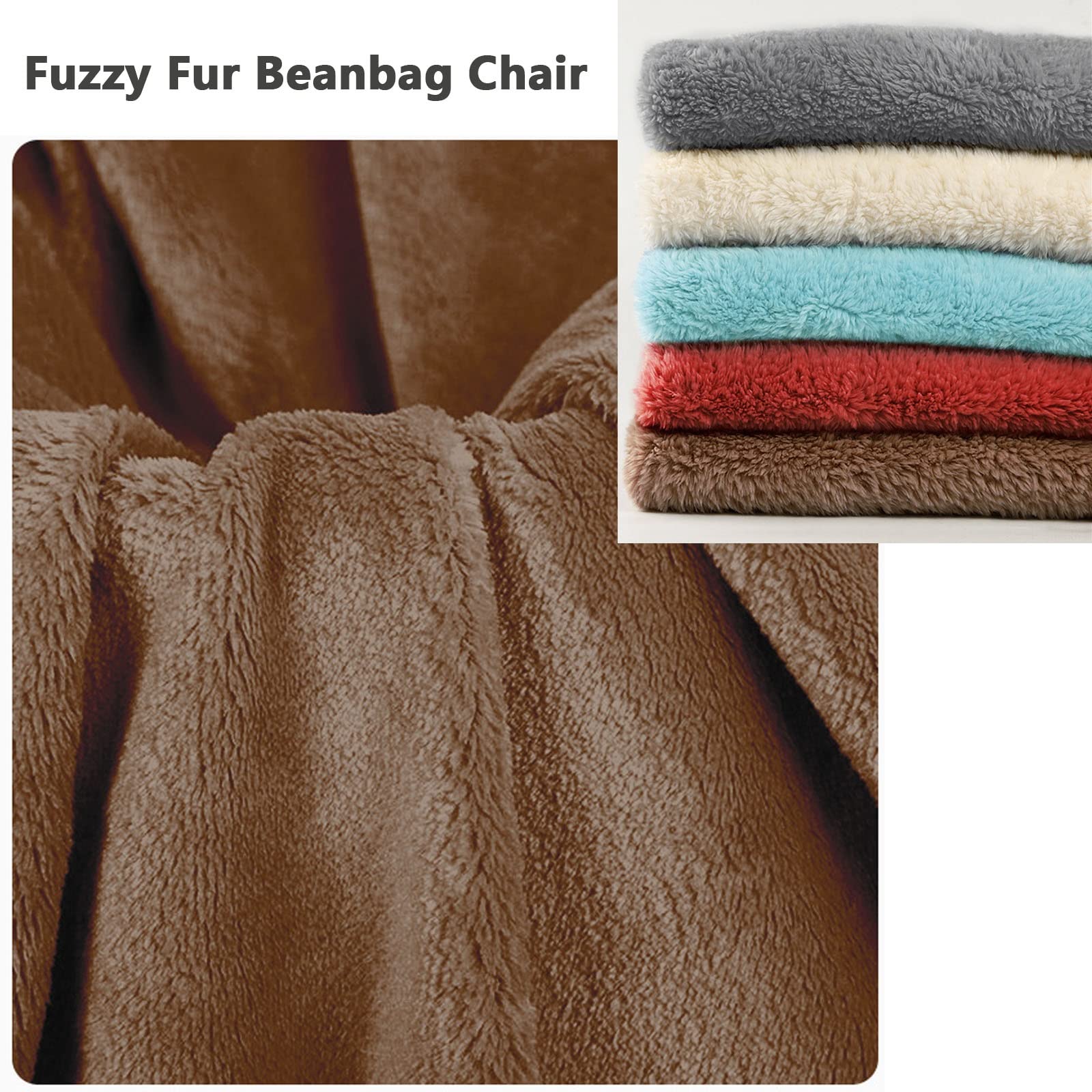 Fauteuil Poire Géant Ronde Pouf Surdimensionné (sans Rembourrage), Sac À Haricots En Fourrure, Housse De Canapé-lit Lavable, Ultra Doux Et Ergonomique Pour Une Relaxation Profonde Toute La Journée ( C