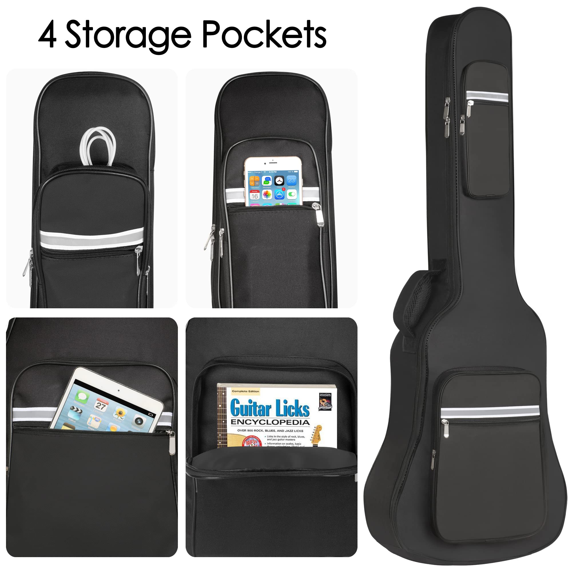 TRIXES Sac pour Guitare électrique 40", Noir, Rembourrage 12 mm, Accessoires de Guitare, équipement Musical, Sacs pour Guitare, Musiciens, Guitare électrique