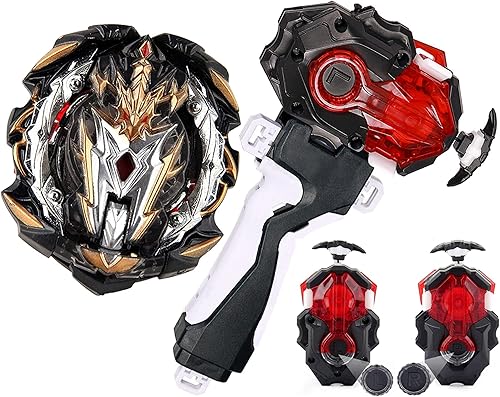 Miniatura 10 de Juego de lanzador B-184 para juegos Bey Battling Tops Burst B-203 Helios Hyperion Ultimate Fusion DX Bay Blades para 8-12 lanzador izquierdo derecho