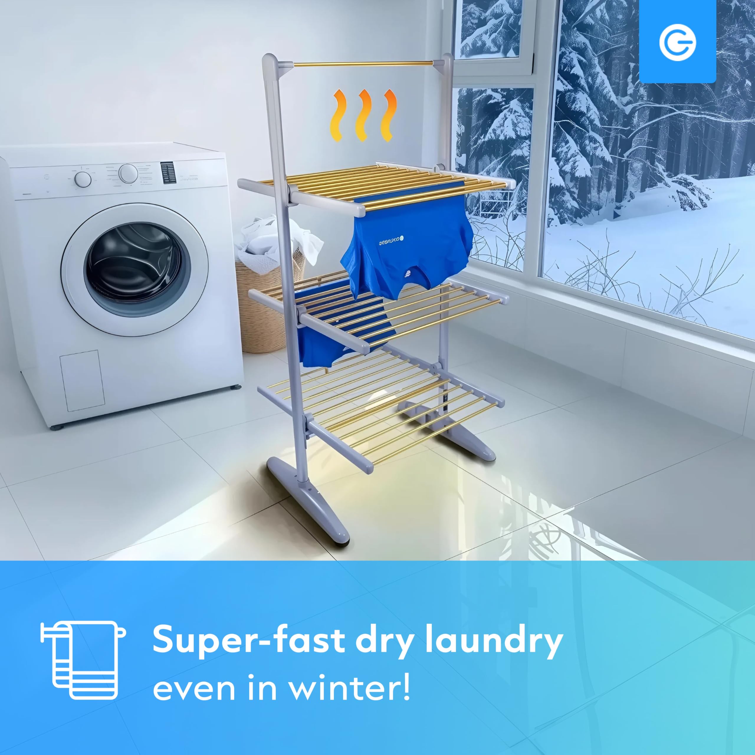 Stendibiancheria Pieghevole STAR - 18 Metri Di Capienza, In Metallo Silver, Per Interno Ed Esterno, Compatto