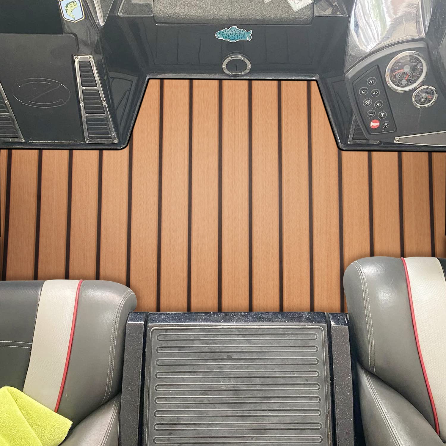 Teca Sintetica para Suelo de Espuma EVA, Hoja de Cubierta, Estera Antideslizante, Alfombra ​autoadhesiva Tapetes para Yates Kayak Marina RV-240x90cm