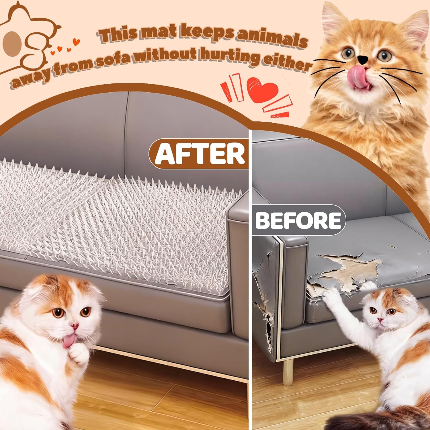 12 Pack 16 x 13 Inch Scat Mat for Cats, Cat Repellent Mat with Spikes, Pet Deterrent Training Mats for Outdoor & Indoor to Deter Cats & Other Animals