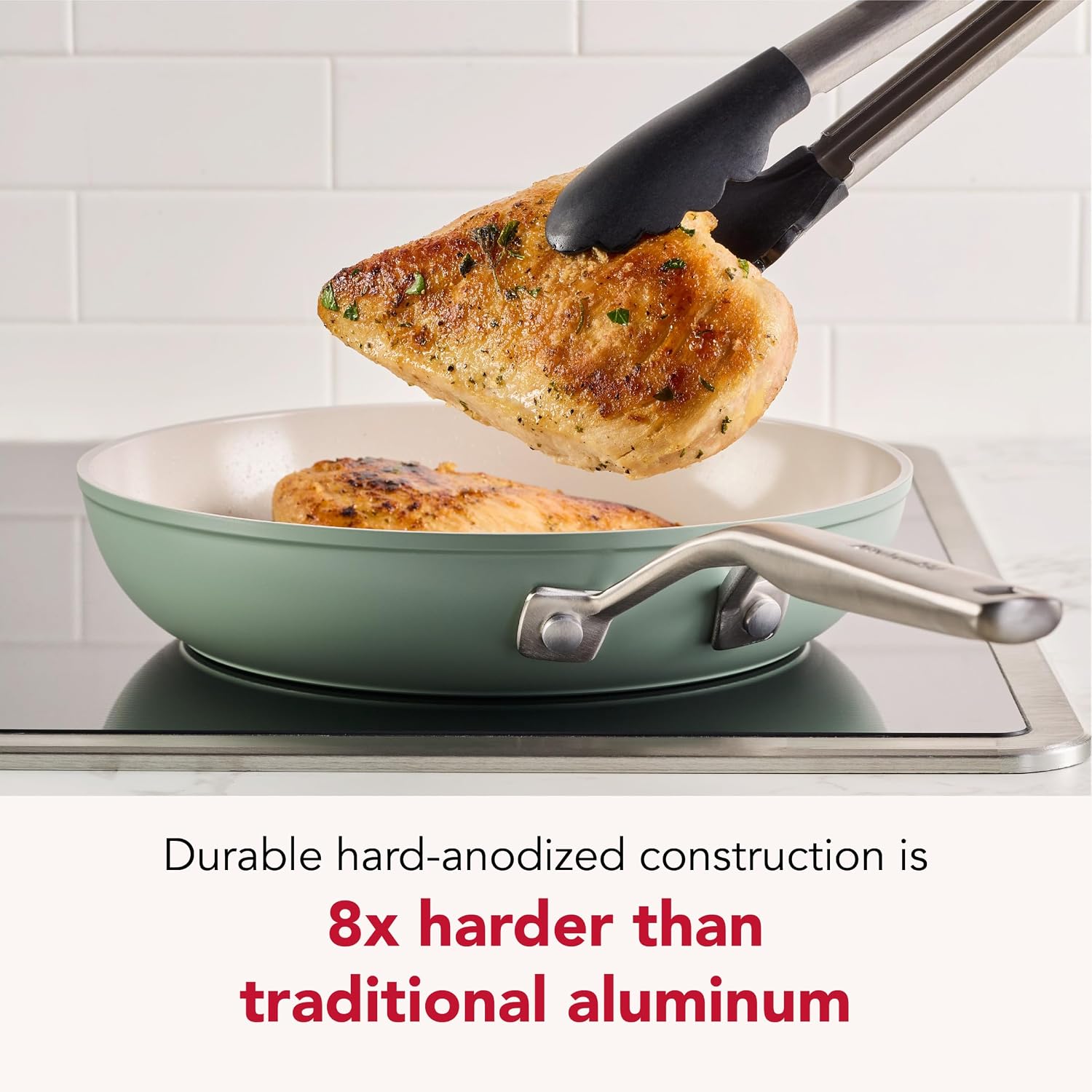 KitchenAid Hard-Anodized Induction Ceramic Pots and Pans Set, 9pc Cardamom