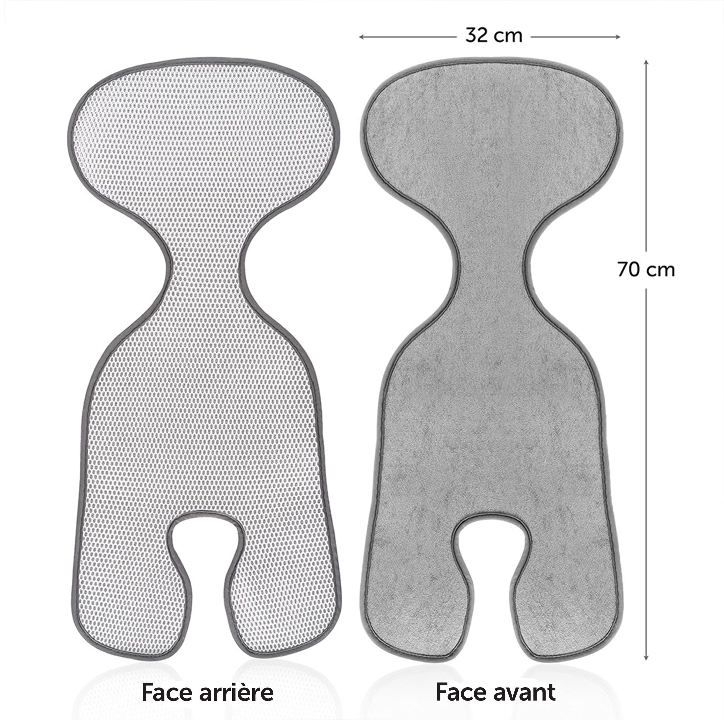 Coussin Siege Auto Été, Compatible avec Maxi-COSI, Cybex et Autres, Assise pour Cosy Bebe Respirante, Anti-Transpiration, Protège des Taches, Gris
