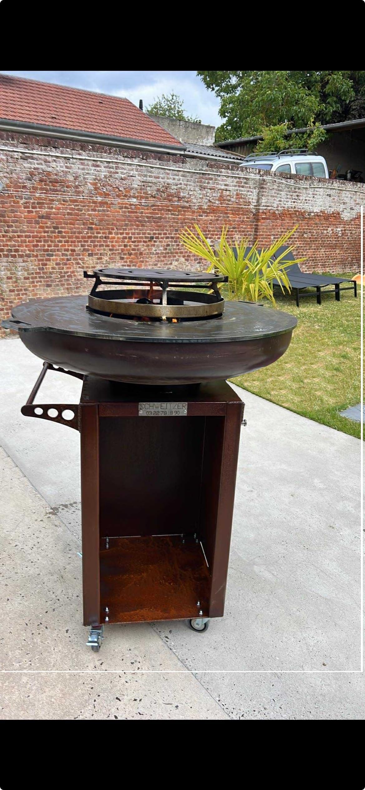 Brasero Plancha Acier Corten Barbecue, brasero