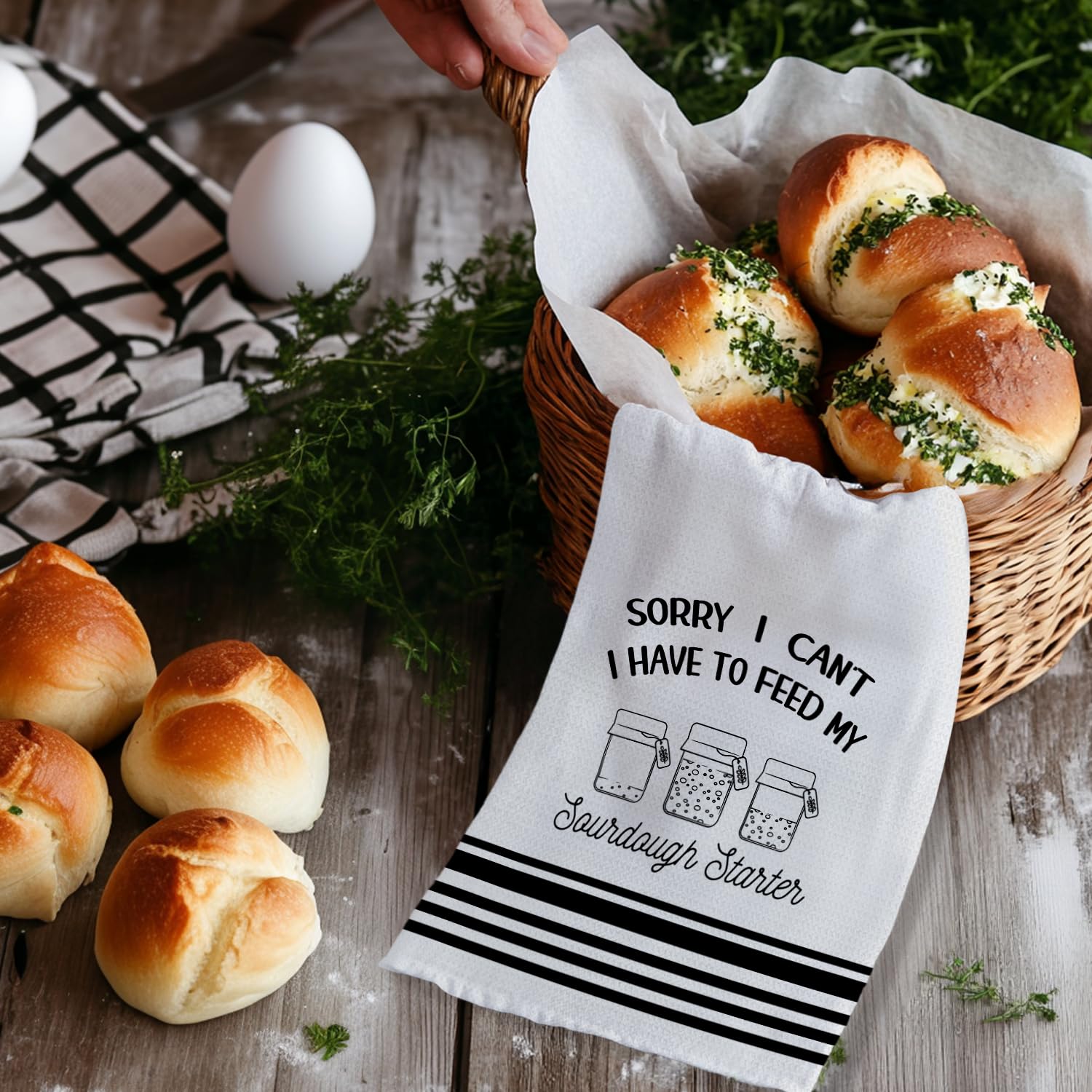Funny Sourdough Baking Kitchen Towels, Gifts for Sourdough Bakers Tea Dish Towels for Kitchen, Baking Lover Gifts Decorative Hand Towels, 16x24 Inch