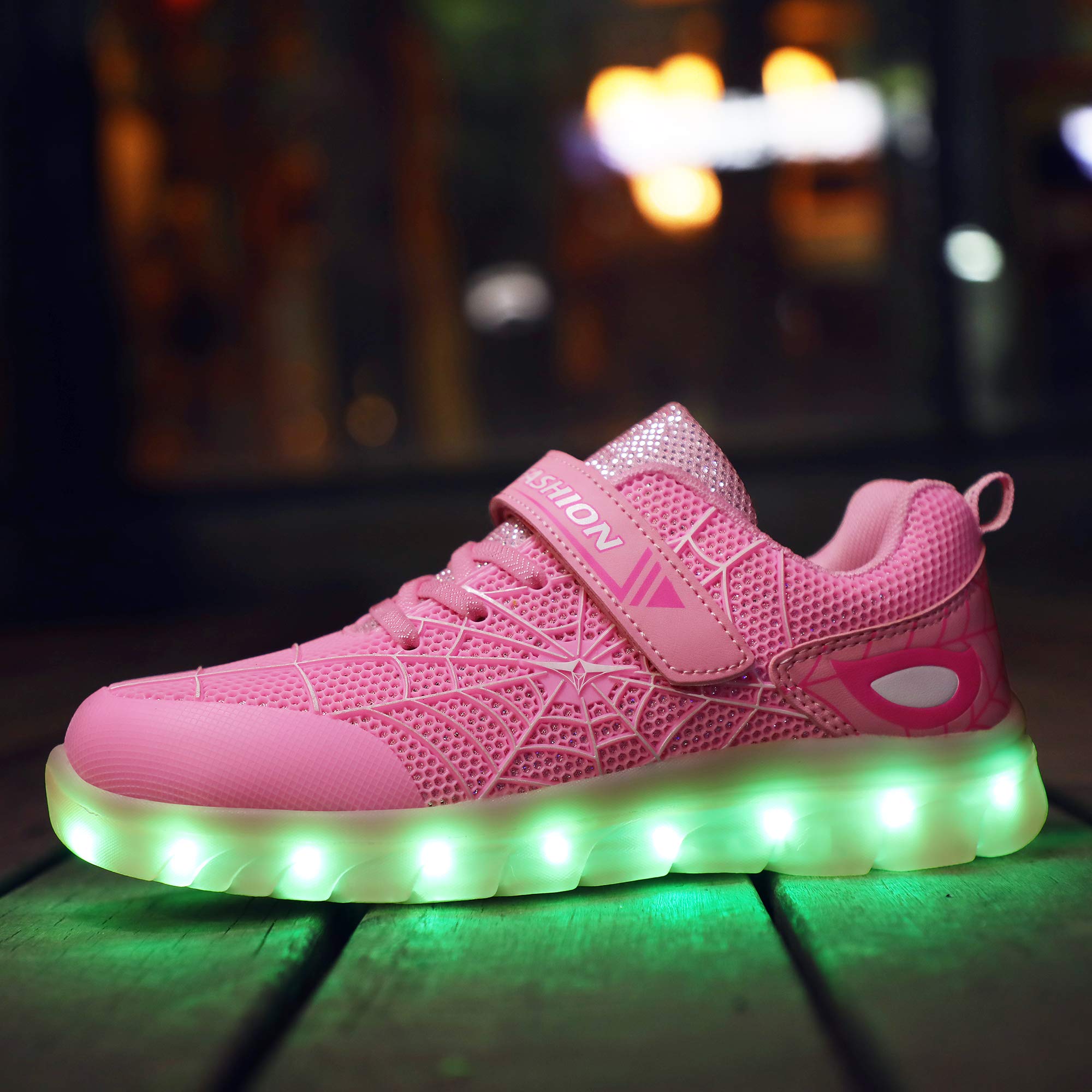 LED Scarpe Sportive per Bambini Ragazze e Ragazzi 7 Colori USB Carica Lampeggiante Luminosi Running Sneakers con Luci Traspirante Basso Ultraleggero Baskets Shoes per Natale Compleanno Regalo