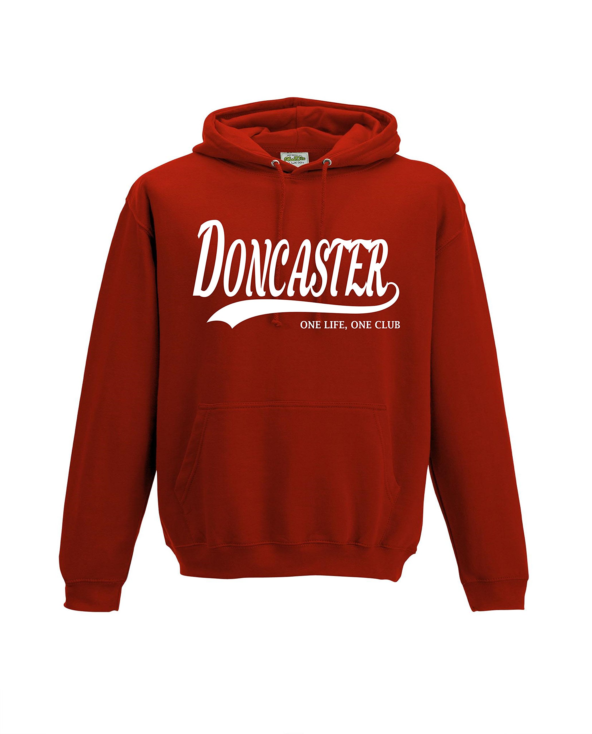 Doncaster Rovers Football Gift - Hoodie one Life one Club top Jumper Sweatshirt FC Present FH48 (Adult XXL, Red)