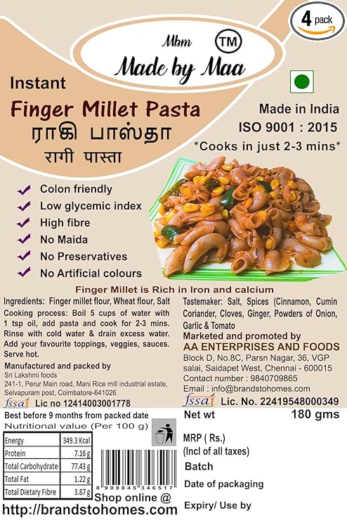 Instant Finger Millet Pasta 180g