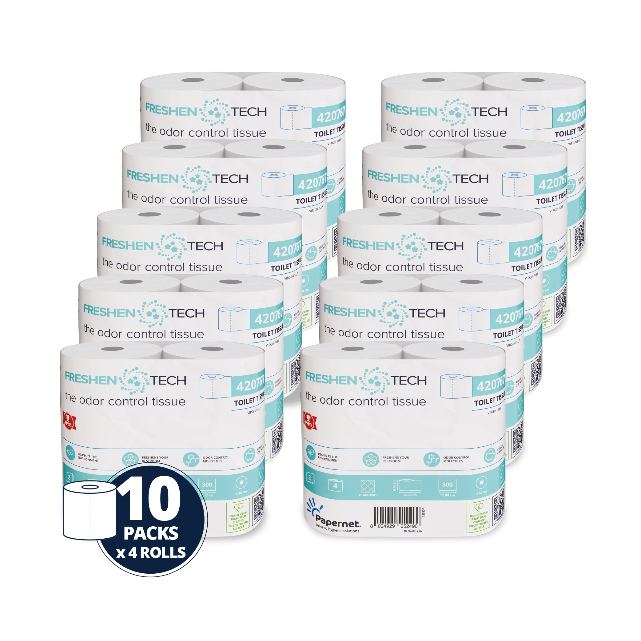 Papernet Freshen Tech Toilet Paper 3 Ply 420767 Freshly Scented 40 Rolls Of 160 Sheets