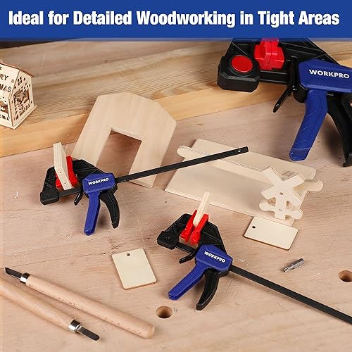 Miniatura 7 de WORKPRO Abrazaderas de mini barra de 6 pulgadas para carpintería, abrazaderaesparcidor con una sola mano, abrazadera F de cambio de tornillo de