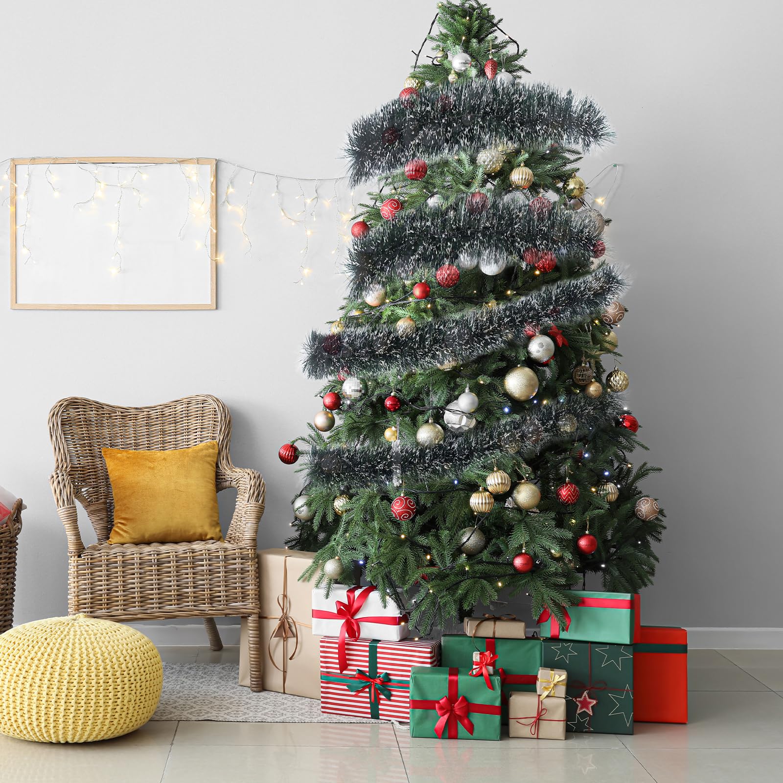 Weihnachtsgirlande 10m,Tannengirlande Girlande Weihnachten Outdoor Innen