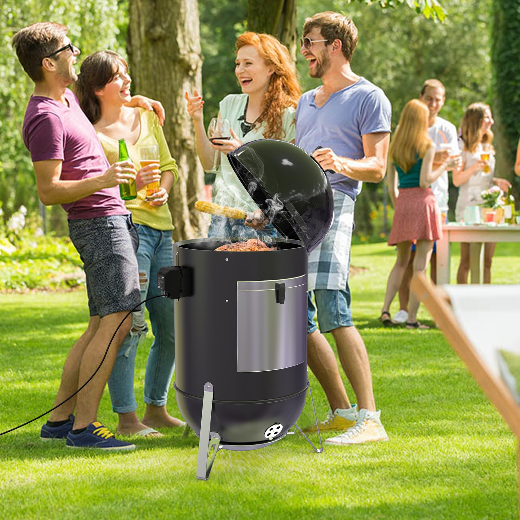 onlyfire BRK-6099 Girarrosto per Barbecue in Acciaio Inox per Weber WSM 57 cm Cooker, 220V - 240V
