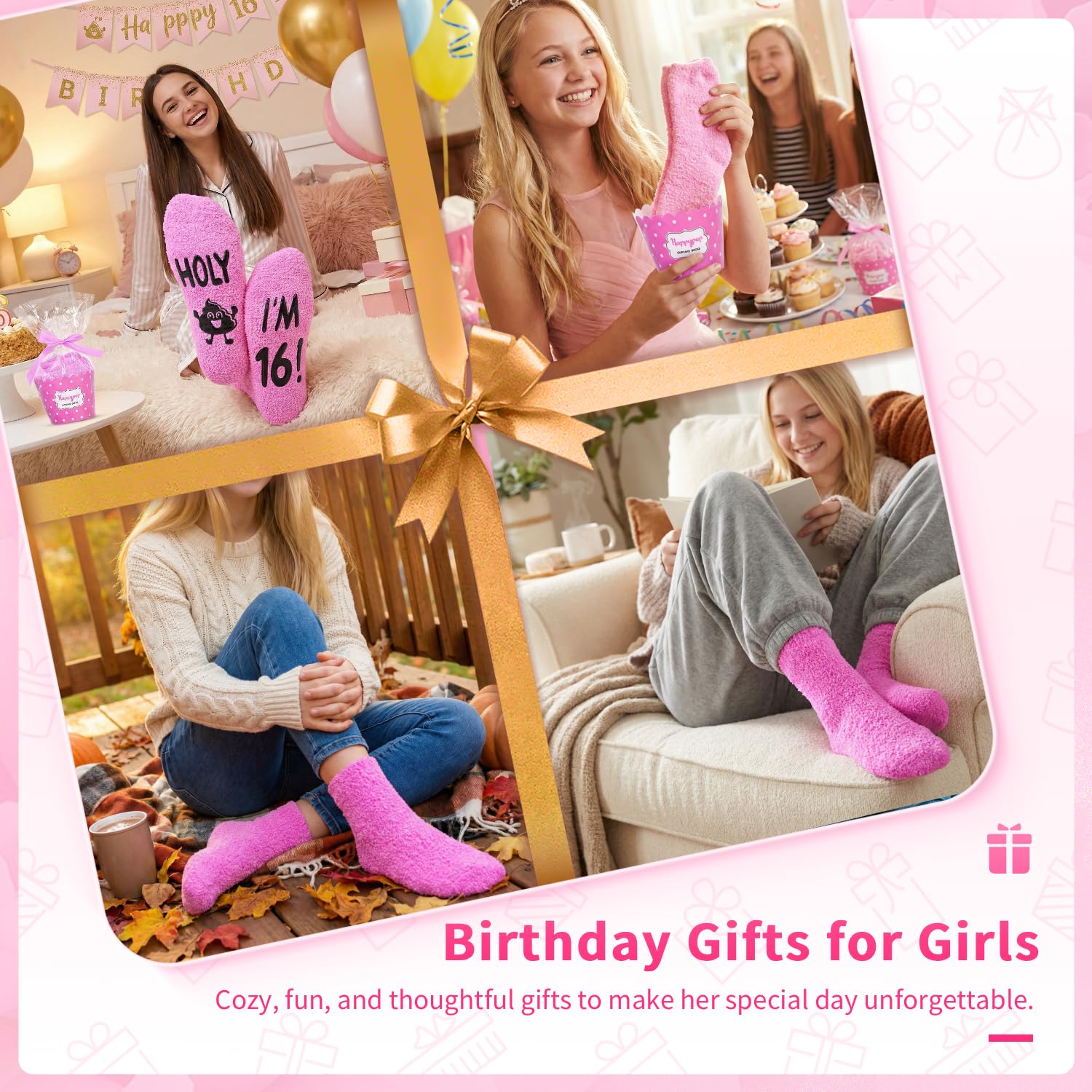 HAPPYPOP Birthday Gift Ideas for Teens - 13-19 Year Old Girls Holy Fuzzy Socks for Daughter