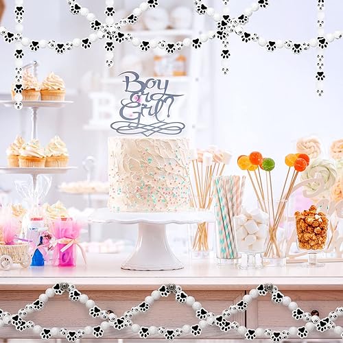 Miniatura 7 de 120 cuentas de madera de pata, cuentas de huella de perro, cuentas de madera de pata de cachorro, cuentas de madera en blanco y negro, lindas