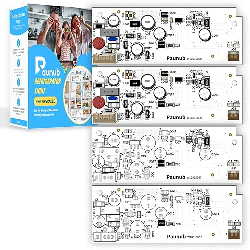Miniatura 1 de Repuesto de luz LED para refrigerador W10515058 W10515057 compatible con Whirlpool Kenmore Maytag, cubierta de plástico no incluida, 4 unidades en