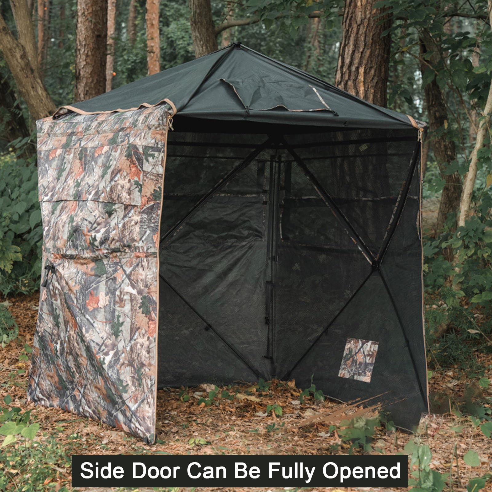 Tenda Pop-up per Cervi da Caccia - Tenda da Terra Visibile a 270° con Borsa per Il Trasporto, Tenda da Caccia Portatile Durevole per 2-3 Persone per Caccia al Tacchino E al Cervo