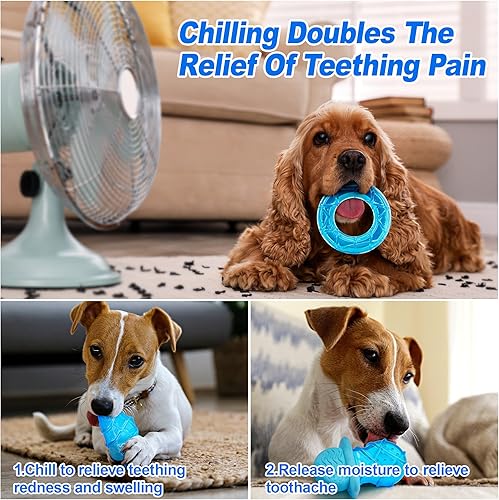 Miniatura 3 de Juguetes masticables para dentición de cachorros de 2 a 8 meses juguetes para cachorros de 360 calmante para picazón de dientes doloridos juguete
