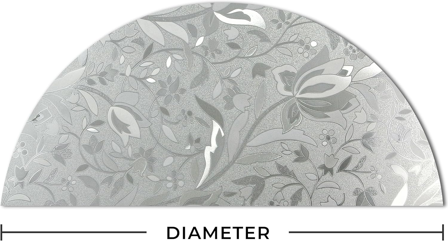 Autotech Park Precut Custom Arched Window Film, Floral Series 5 Design, up to 64 inches Diameter and 33 inches Height