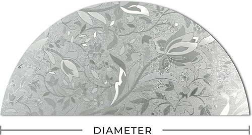 Miniatura 2 de Autotech Park Película de ventana arqueada personalizada precortada, diseño floral serie 5, hasta 64 pulgadas de diámetro y 33 pulgadas de altura