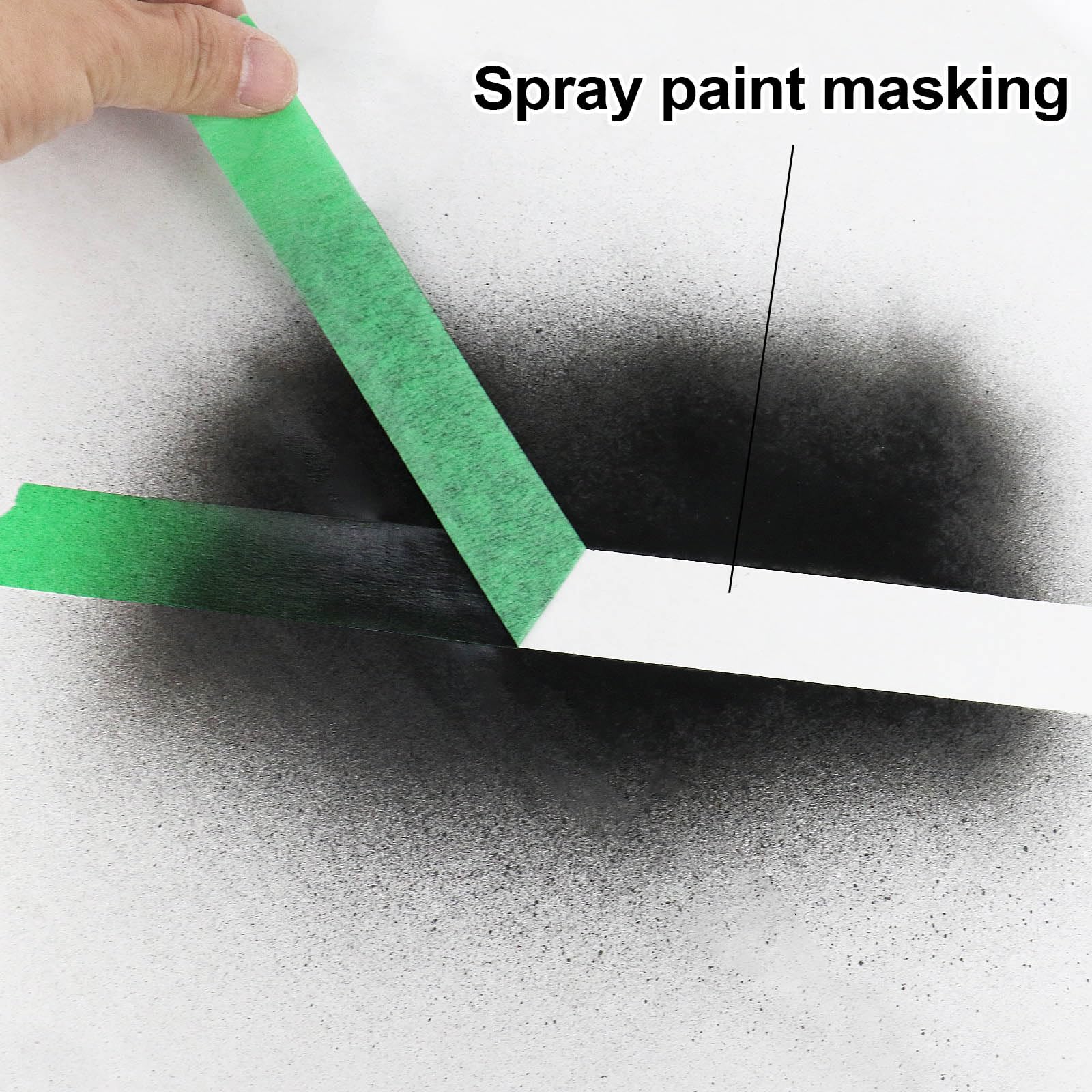 BOMEI PACK Nastro per pittori da 2,5 cm, 10 rotoli da 2,5 cm x 50,5 m, nastro per mascheratura verde, per pareti, lavori fai da te e progetti scolastici, totale 500 m