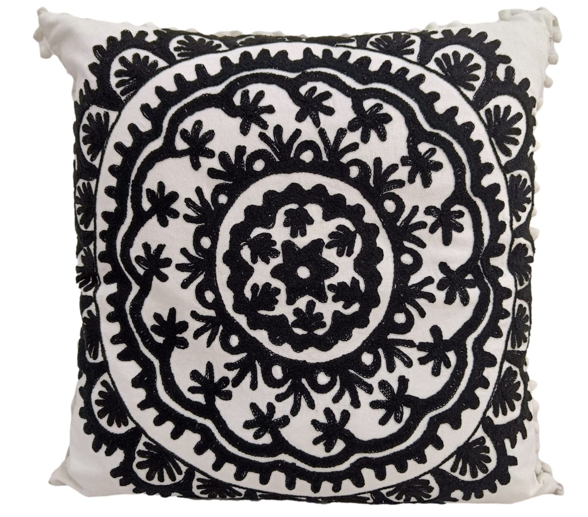 Taies d'oreiller Suzani brodées avec housse de coussin indien