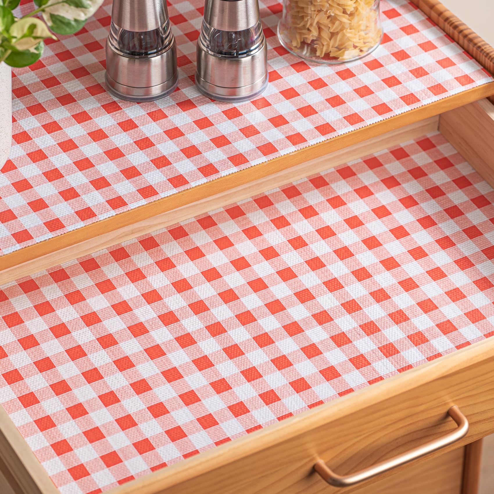 Kitchen Drawer Liners Non Adhesive, 45x300cm Shelf Liners for Cupboards