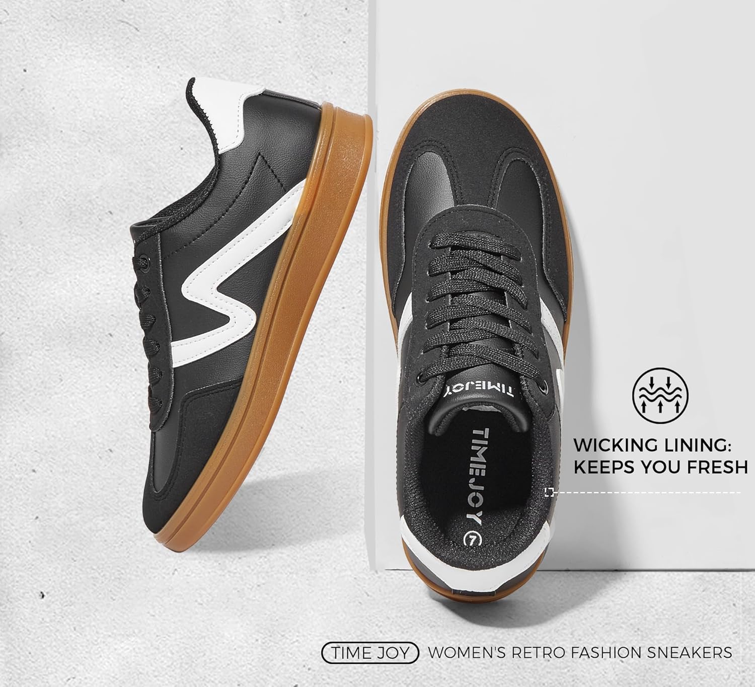 Women's Classic Retro Fashion Sneakers with Gum Sole Trendy Low Top Casual Shoes for Daily Wear, Walking & Outfits - Image 4