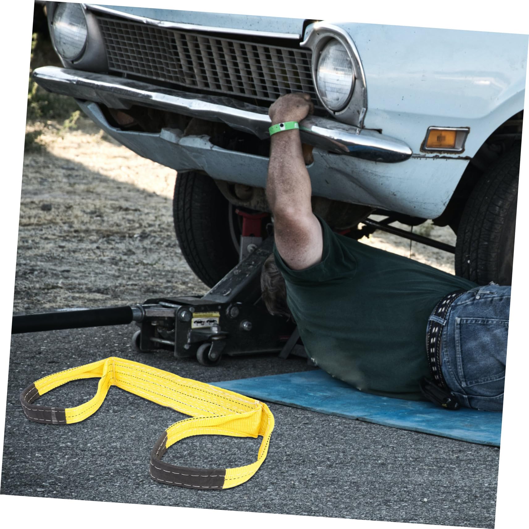 LIFKOME Cinghie Occhi Piatti alle Estremità in Poliestere per Sollevamento Mobili 3t 2 Pezzi Fascia Multipurpose Leggera per Trasporto e Sollevamento Carichi