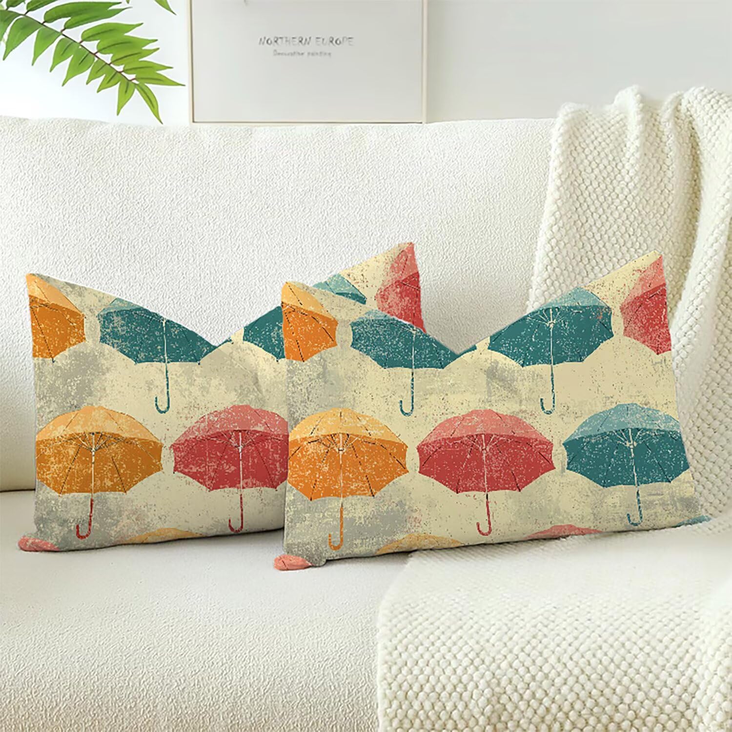 Housses de coussins velours 70x50 cm lot de 2 rétro style XC-9400