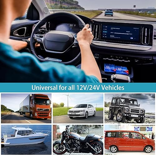 Miniatura 5 de RIIEYOCA Enchufe USB para encendedor de cigarrillos de 12 V, doble salida USB con cubierta para encendedor y cable, para automóvil, camión, RV,