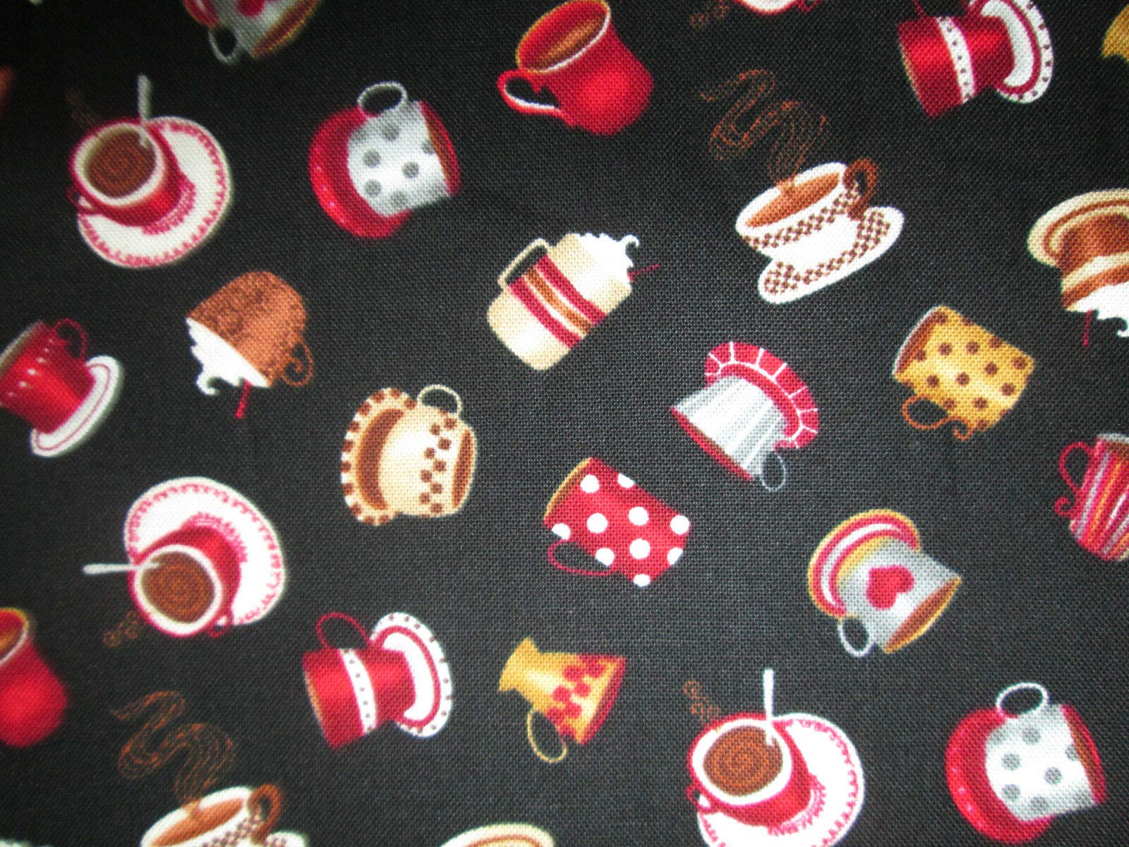 Fat Quarter (18 x 22) Coffee Cups Specialty Mini Drinks Cotton Fabric FQ