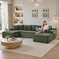 Vista 43 de Sofás seccionales de 96 pulgadas para sala de estar, sofá de nube tapizado en forma de L, sofás modulares modernos con diván