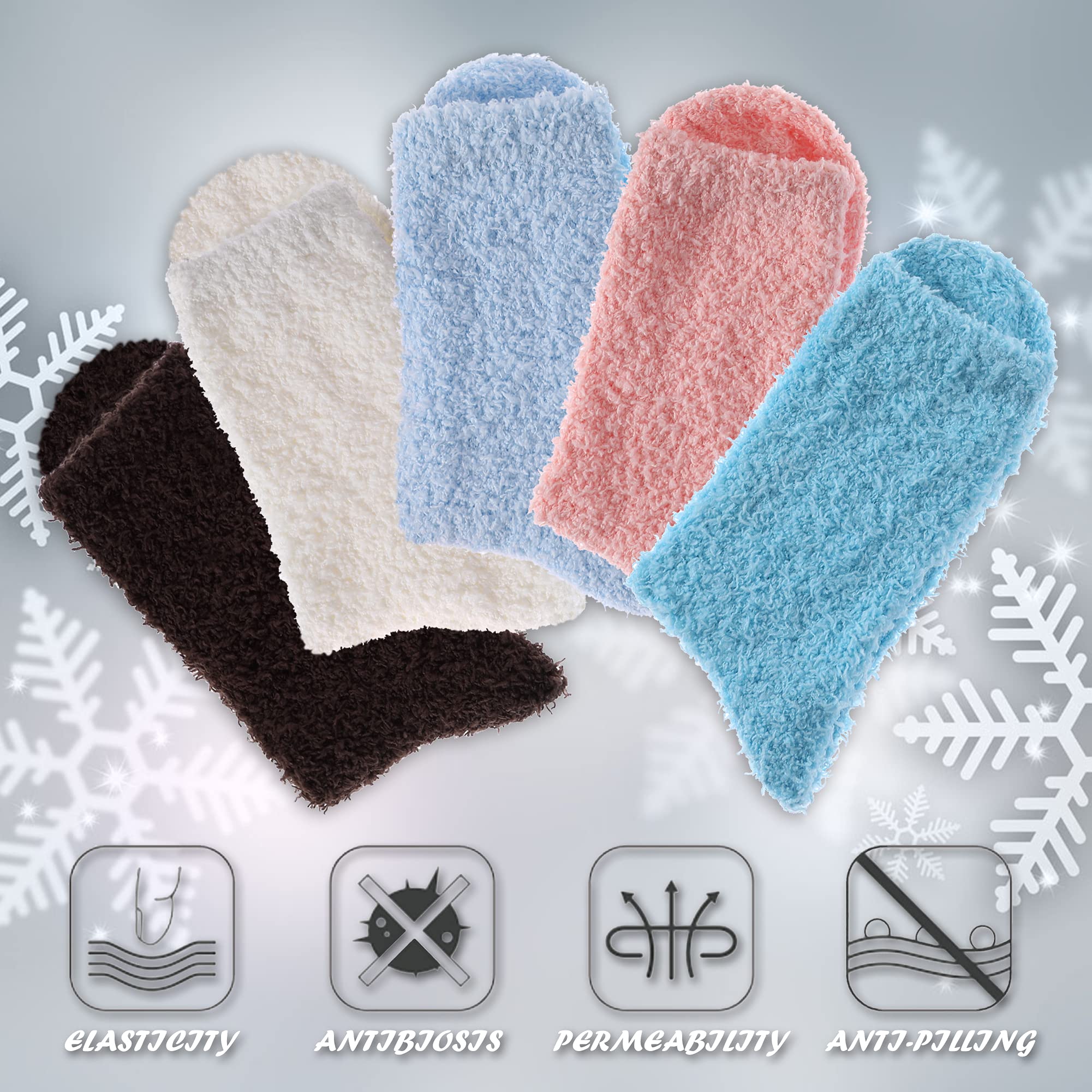 Womens Fuzzy Slipper Socks Animal Soft Warm Cute Microfiber Cozy Fluffy Winter Christmas Socks