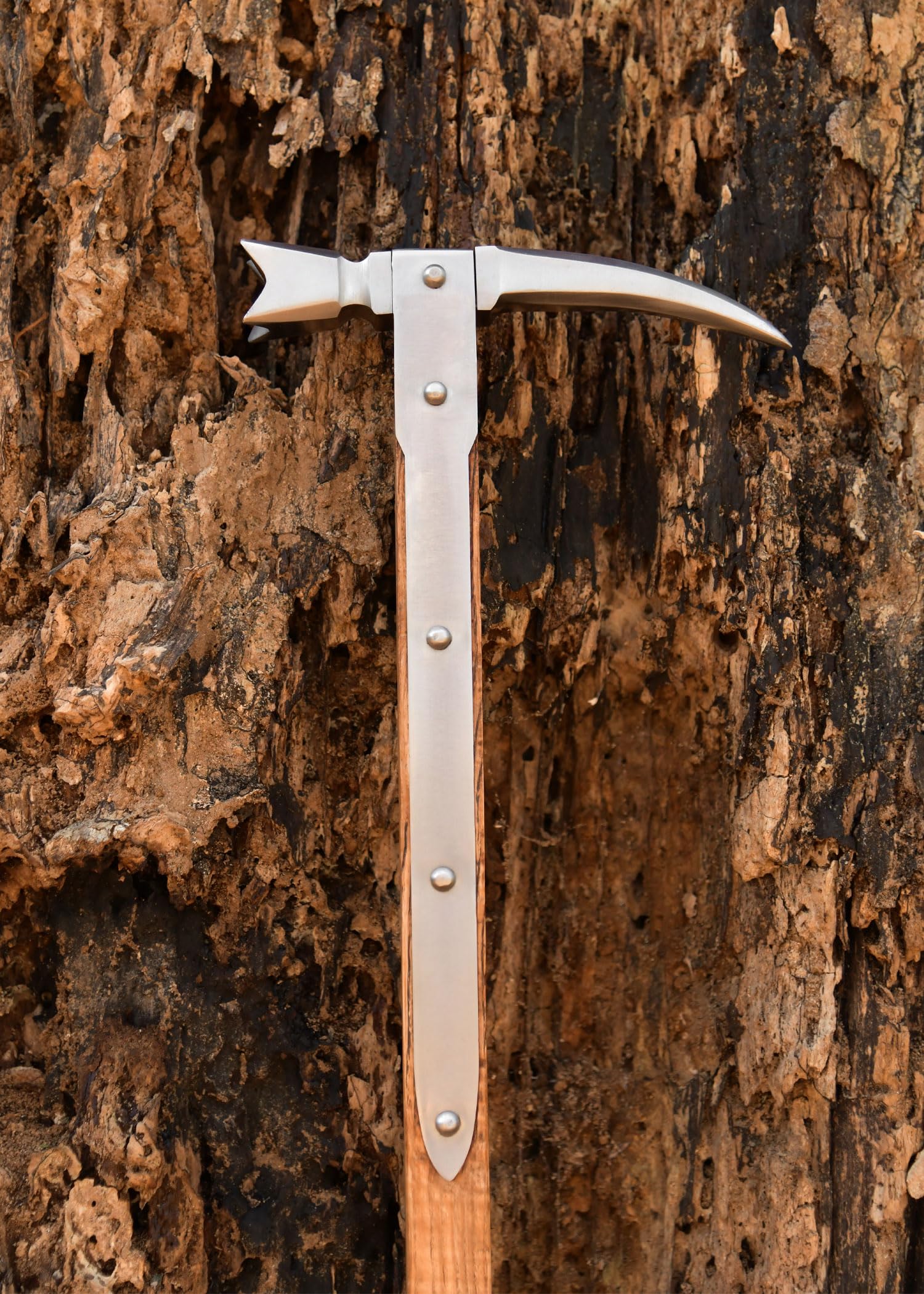 Battle-Merchant - Dekorativer Streithammer - Rabenschnabel Hammer aus legiertem Stahl - Mit Holzgriff - ab 18