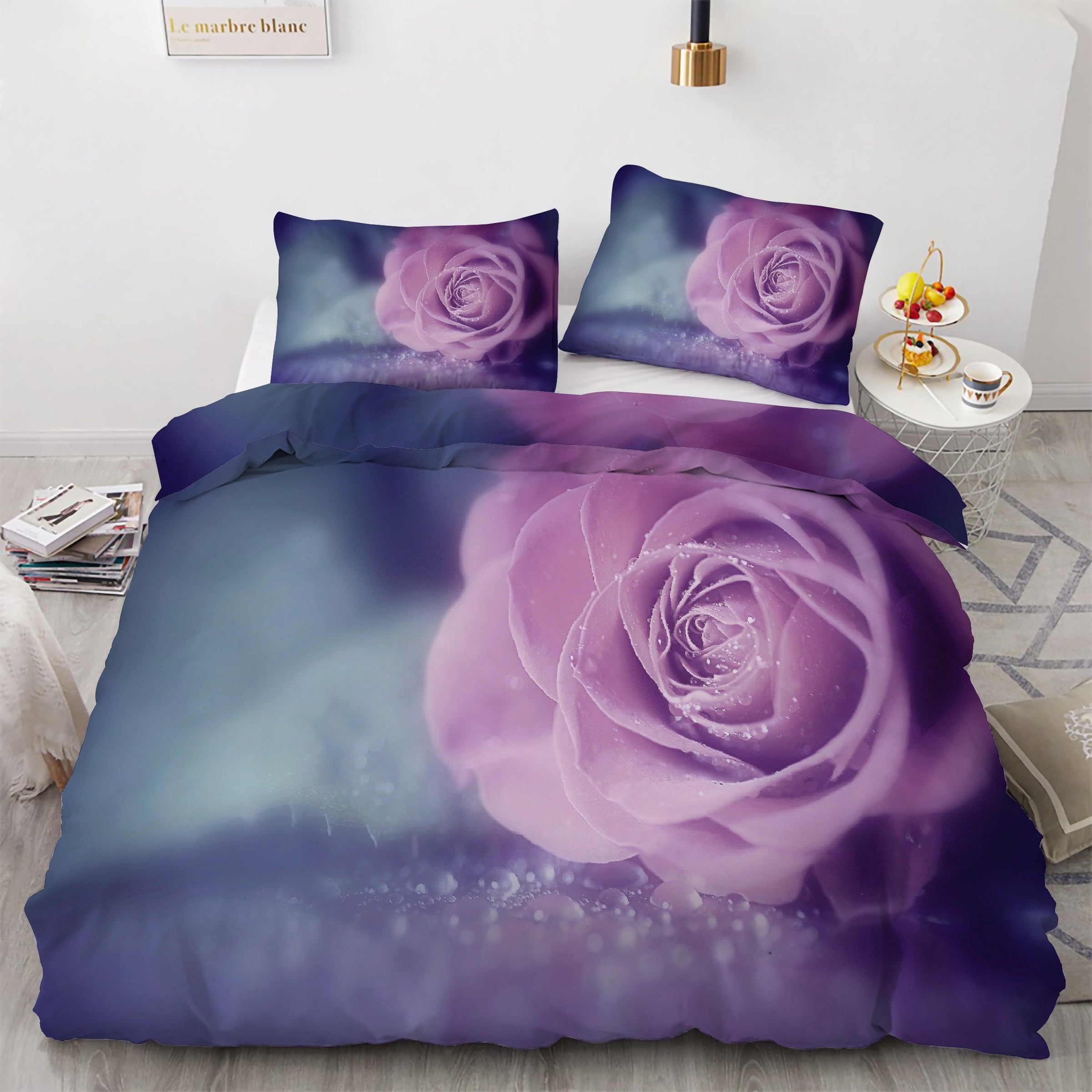 Housse de couette 200x200 rose en microfibre douce et lavable pour éviter le repassage