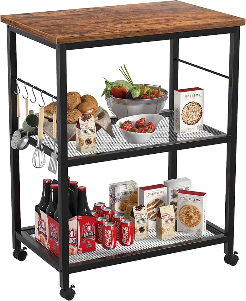 microwave cart with storage