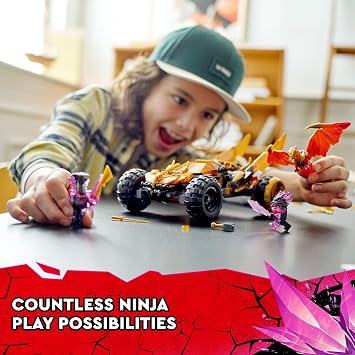 LEGO NINJAGO Coles Dragon Cruiser Car Toy, 71769 Ninja Toys with Golden Kai, Cole and Snake Warrior Minifigures, Gifts for Kids, Boys & Girls